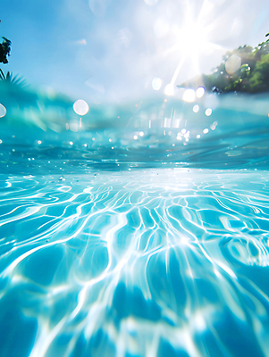 JPG 주간 편집이미지 물결 하늘 수영장 풍경 사람없음 야외 여름 파란색 빛 반짝임 태양 맑음 편집실사 AI포토 AI콘텐츠 자연요소 계절 컬러 모션 날씨 CG 파일형식