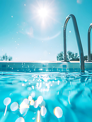 JPG 주간 편집이미지 물결 하늘 수영장 풍경 사람없음 야외 여름 파란색 빛 반짝임 태양 맑음 편집실사 AI포토 AI콘텐츠 자연요소 계절 컬러 모션 날씨 CG 파일형식