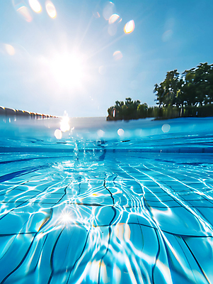 JPG 주간 편집이미지 물결 하늘 수영장 풍경 사람없음 야외 여름 파란색 빛 반짝임 태양 맑음 편집실사 AI포토 AI콘텐츠 자연요소 계절 컬러 모션 날씨 CG 파일형식