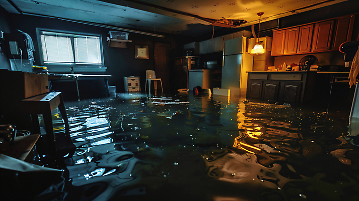 JPG 편집이미지 창문 전등 주택 사람없음 여름 주방 어둠 피해 홍수 찬장 디지털합성 장마 냉장고 편집실사 침수피해 AI포토 AI콘텐츠 계절 가구 조명 건물 가전제품 비_날씨 자연재해 CG 파일형식