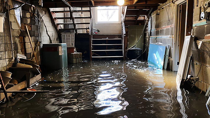 JPG 편집이미지 창문 벽돌 조명 주택 사람없음 여름 햇빛 계단 피해 판넬 홍수 디지털합성 장마 편집실사 침수피해 AI포토 AI콘텐츠 계절 건물 태양 비_날씨 자연재해 CG 파일형식
