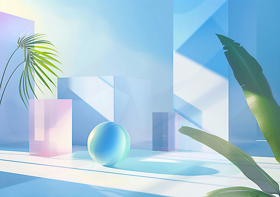 JPG 편집이미지 백그라운드 유리 나뭇잎 그림자 사람없음 파란색 빛 원형 편집실사 AI컴퓨터그래픽 AI콘텐츠 도형 컬러 잎 재질 CG 파일형식