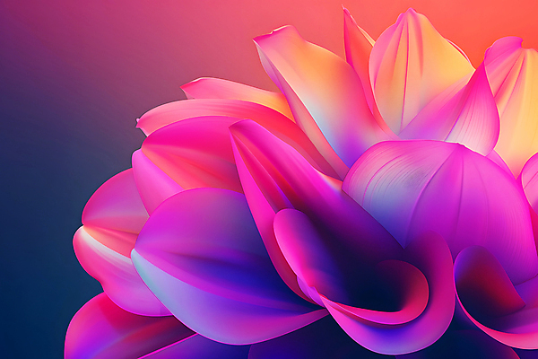 JPG 편집이미지 꽃 예술 분홍색 곡선 추상 사람없음 빛 보라색 화려 조화 색채 디지털아트 환상 편집실사 AI컴퓨터그래픽 AI콘텐츠 식물 선 컬러 컨셉 무늬 CG 파일형식