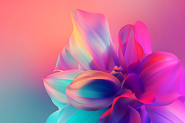 JPG 편집이미지 꽃 예술 분홍색 곡선 추상 사람없음 파란색 빛 보라색 화려 조화 색채 디지털아트 환상 편집실사 AI컴퓨터그래픽 AI콘텐츠 식물 선 컬러 컨셉 무늬 CG 파일형식