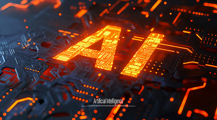 PSD 편집이미지 사람없음 빛 주황색 어둠 사이버 반도체 전자회로 AI_인공지능 이미지편집 컬러 회로판 파일형식