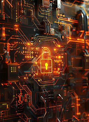 JPG 편집이미지 자물쇠 사람없음 회로판 보안 시스템 보안장치 편집실사 AI컴퓨터그래픽 AI콘텐츠 안전 장비 CG 파일형식