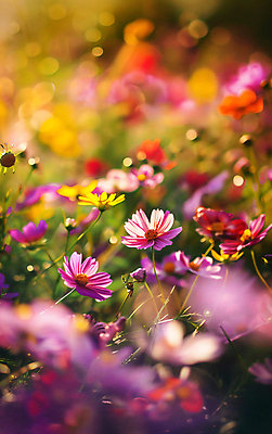 JPG 편집 편집이미지 꽃 백그라운드 풍경 초원 사람없음 아웃포커스 들꽃 소프트포커스 합성 편집실사 AI포토 AI콘텐츠 식물 촬영기법 CG 파일형식