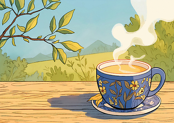 JPG 커피 일러스트 자연 탁자 휴식 나뭇잎 잔 따뜻함 풍경 사람없음 원두 가을 커피잔 향기 국내일러스트 AI일러스트 AI콘텐츠 식기 계절 음료 가구 컨셉 잎 생태계 냄새 파일형식