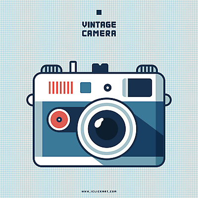 일러스트 사람없음 파란색 카메라 빈티지 복고 필름카메라 국내일러스트 AI파일 컬러 컨셉 전자제품 파일형식 벡터