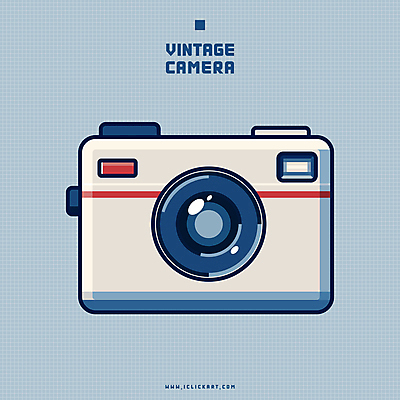 일러스트 사람없음 파란색 카메라 빈티지 복고 필름카메라 국내일러스트 AI파일 컬러 컨셉 전자제품 파일형식 벡터