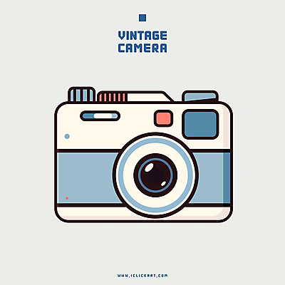 일러스트 사람없음 파란색 카메라 빈티지 복고 필름카메라 국내일러스트 AI파일 컬러 컨셉 전자제품 파일형식 벡터