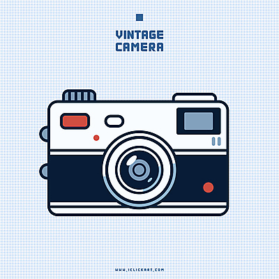 일러스트 사람없음 파란색 카메라 빈티지 복고 필름카메라 국내일러스트 AI파일 컬러 컨셉 전자제품 파일형식 벡터