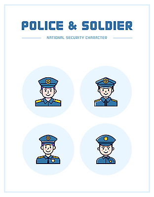 캐릭터 남자 하늘색 일러스트 여러명 성인 경찰 경찰복 공무원 엘리먼트 성인남자만 일러캐릭터 AI파일 직업 다수 유니폼 사람 파란색 남자만 성인만 파일형식 벡터