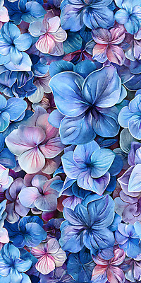 PSD 꽃잎 백그라운드 일러스트 자연 사람없음 여름 파란색 정원 화려 가득함 수국 국내일러스트 계절 꽃 컬러 컨셉 생태계 파일형식