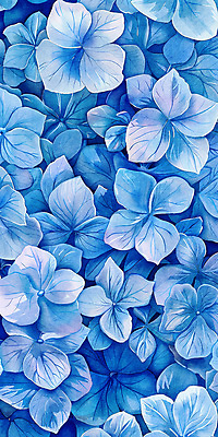 PSD 꽃잎 백그라운드 일러스트 자연 사람없음 여름 파란색 정원 화려 가득함 수국 국내일러스트 계절 꽃 컬러 컨셉 생태계 파일형식