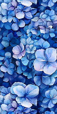 PSD 꽃잎 백그라운드 일러스트 자연 사람없음 여름 파란색 정원 화려 가득함 수국 국내일러스트 계절 꽃 컬러 컨셉 생태계 파일형식