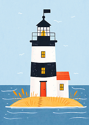 JPG 식물 바다 섬 하늘색 일러스트 자연 갈매기 하늘 등대 사람없음 분위기 국내일러스트 AI일러스트 AI콘텐츠 컨셉 조류 파란색 생태계 파일형식