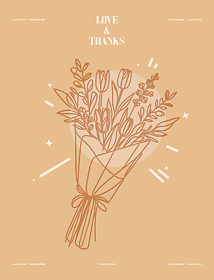 포스터 리본 부케 라인일러스트 일러스트 선물 사랑 사람없음 튤립 축하 라인아트 그림 감사 드로잉 베이지색 2025년 트렌드컬러 국내일러스트 모카무스 AI파일 꽃 감정 선 컬러 꽃다발 컨셉 미술 연도 파일형식 벡터