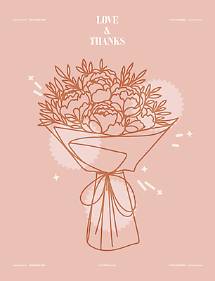 포스터 리본 분홍색 부케 라인일러스트 일러스트 선물 사랑 사람없음 장미 축하 라인아트 그림 감사 드로잉 국내일러스트 AI파일 꽃 감정 선 컬러 꽃다발 컨셉 미술 파일형식 벡터