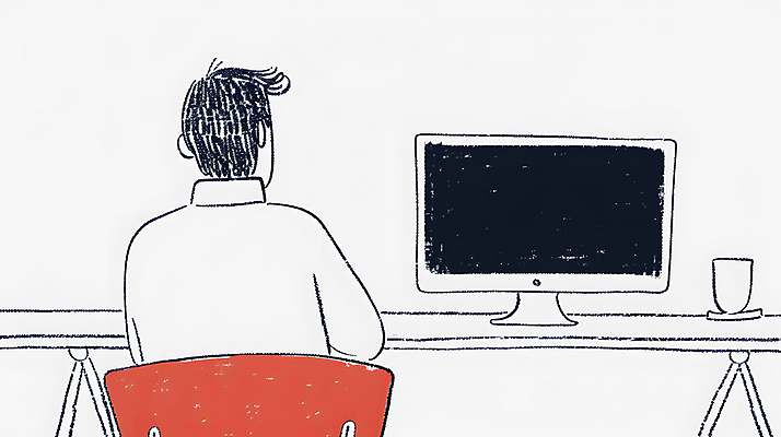 JPG 디자인 남자 일러스트 한명 성인 빨간색 모니터 업무 작업 디자이너 책상 재택근무 프리랜서 성인남자한명만 국내일러스트 AI일러스트 AI콘텐츠 직업 1 컬러 가구 비즈니스 사람 컴퓨터 남자한명만 성인남자만 파일형식