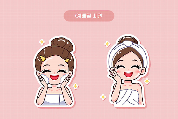 여자 분홍색 일러스트 관리 성인 두명 뷰티 깨끗함 스파 목욕가운 피부관리 클렌징 스크럽 성인여자만 국내일러스트 AI파일 컬러 컨셉 사람 청결 가운 여자만 성인만 파일형식 벡터