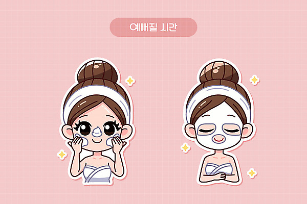 여자 분홍색 일러스트 관리 성인 두명 뷰티 깨끗함 스파 목욕가운 피부관리 클렌징 마스크팩 스크럽 성인여자만 국내일러스트 AI파일 컬러 컨셉 사람 청결 가운 팩 여자만 성인만 파일형식 벡터