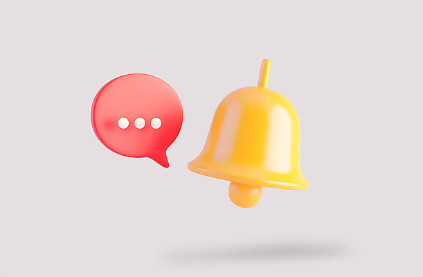 PSD 아이콘 말풍선 사람없음 3D아이콘 노란색 3D 종 메시지 알림 컬러 디지털합성 파일형식