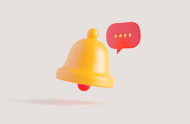 PSD 아이콘 말풍선 사람없음 3D아이콘 노란색 3D 종 메시지 알림 컬러 디지털합성 파일형식