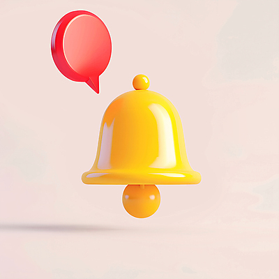 PSD 아이콘 말풍선 사람없음 3D아이콘 노란색 3D 종 메시지 알림 컬러 디지털합성 파일형식