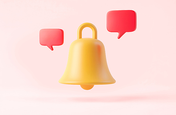 PSD 아이콘 말풍선 사람없음 3D아이콘 노란색 3D 종 메시지 알림 컬러 디지털합성 파일형식