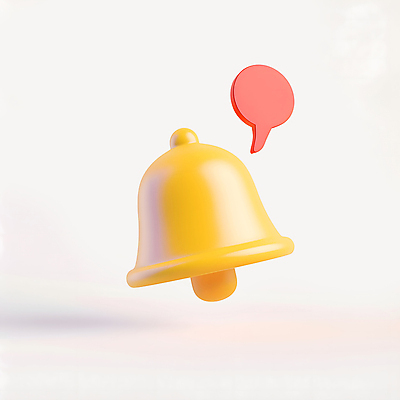 PSD 아이콘 말풍선 사람없음 3D아이콘 노란색 3D 종 메시지 알림 컬러 디지털합성 파일형식