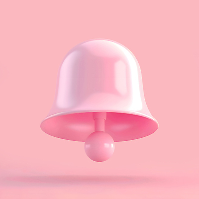 PSD 아이콘 분홍색 사람없음 3D아이콘 3D 종 메시지 알림 컬러 디지털합성 파일형식