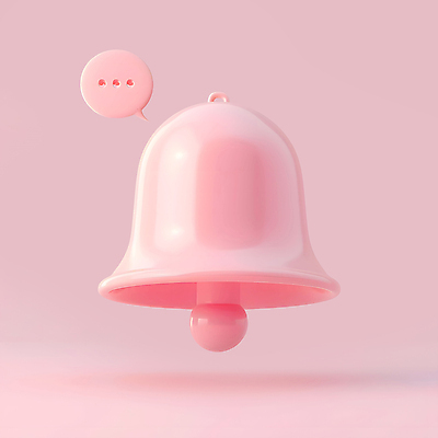 PSD 아이콘 분홍색 말풍선 사람없음 3D아이콘 3D 종 메시지 알림 컬러 디지털합성 파일형식