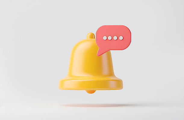 PSD 아이콘 말풍선 사람없음 3D아이콘 노란색 3D 종 메시지 알림 컬러 디지털합성 파일형식