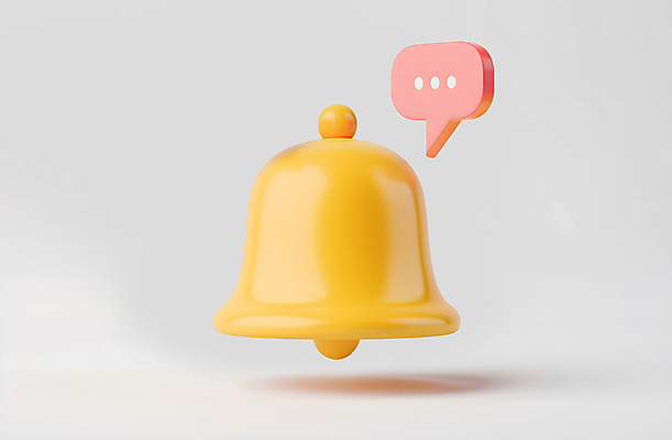 PSD 아이콘 말풍선 사람없음 3D아이콘 노란색 3D 종 메시지 알림 컬러 디지털합성 파일형식