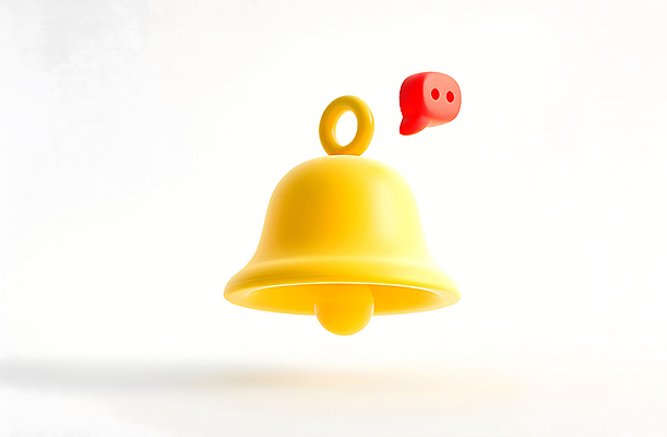 PSD 아이콘 말풍선 사람없음 3D아이콘 노란색 3D 종 메시지 알림 컬러 디지털합성 파일형식