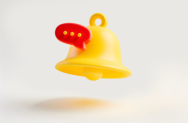 PSD 아이콘 말풍선 사람없음 3D아이콘 노란색 3D 종 메시지 알림 컬러 디지털합성 파일형식