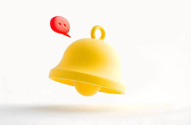 PSD 아이콘 말풍선 사람없음 3D아이콘 노란색 3D 종 메시지 알림 컬러 디지털합성 파일형식