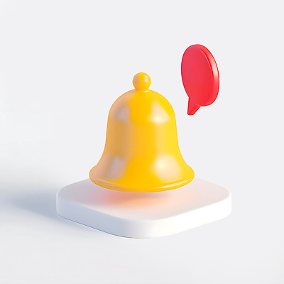 PSD 아이콘 말풍선 사람없음 3D아이콘 노란색 3D 종 메시지 알림 컬러 디지털합성 파일형식