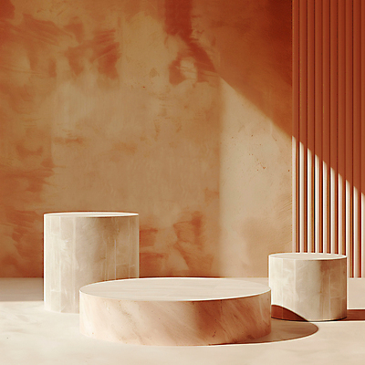 JPG 편집이미지 백그라운드 그림자 사람없음 햇빛 원형 오브젝트 원기둥 단상 베이지색 포디움 2025년 트렌드컬러 편집실사 모카무스 AI포토 AI콘텐츠 도형 컬러 태양 무대 연도 CG 파일형식