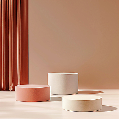 JPG 편집이미지 백그라운드 그림자 사람없음 햇빛 원형 오브젝트 원기둥 단상 베이지색 포디움 편집실사 AI포토 AI콘텐츠 도형 컬러 태양 무대 CG 파일형식