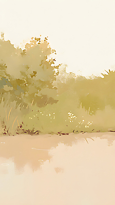 JPG 식물 물결 일러스트 자연 사람없음 물 물방울 웅덩이 베이지색 미니멀 국내일러스트 AI일러스트 AI콘텐츠 자연요소 컬러 생태계 파일형식