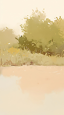 JPG 식물 물결 일러스트 자연 사람없음 물 물방울 웅덩이 베이지색 미니멀 국내일러스트 AI일러스트 AI콘텐츠 자연요소 컬러 생태계 파일형식