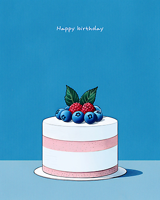 PSD 일러스트 사람없음 파란색 케이크 축하 생일케이크 블루베리 해피버스데이 국내일러스트 컬러 컨셉 과일 디저트 생일 파일형식