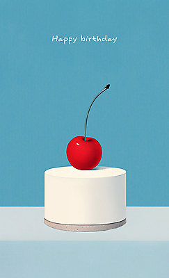 PSD 일러스트 사람없음 파란색 케이크 축하 체리 생일케이크 해피버스데이 국내일러스트 컬러 컨셉 과일 디저트 생일 파일형식