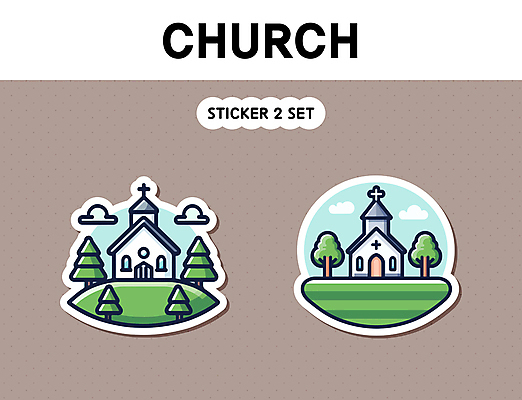 나무 기독교 십자가 스티커 일러스트 사람없음 세트 교회 국내일러스트 AI파일 식물 종교 종교건축 건물 파일형식 벡터