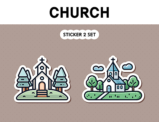 나무 기독교 십자가 스티커 일러스트 사람없음 세트 교회 국내일러스트 AI파일 식물 종교 종교건축 건물 파일형식 벡터