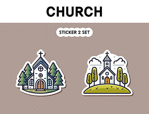 나무 기독교 십자가 스티커 일러스트 사람없음 세트 교회 국내일러스트 AI파일 식물 종교 종교건축 건물 파일형식 벡터
