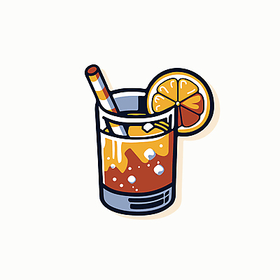 술잔 일러스트 빨대 사람없음 컵 얼음 주황색 시원함 레몬 엘리먼트 위스키 하이볼 국내일러스트 AI파일 자연요소 식기 컬러 과일 잔 주류 칵테일 파일형식 벡터