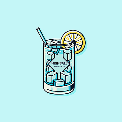 하늘색 술잔 일러스트 빨대 사람없음 컵 얼음 시원함 레몬 엘리먼트 위스키 하이볼 국내일러스트 AI파일 자연요소 식기 과일 잔 주류 파란색 칵테일 파일형식 벡터